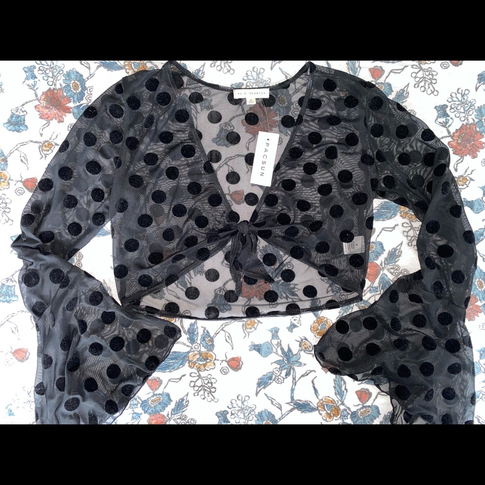 Polka dot tie front top